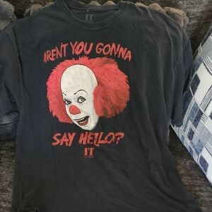 IT Movie Pennywise Graphic Tee - Black with Red Accent